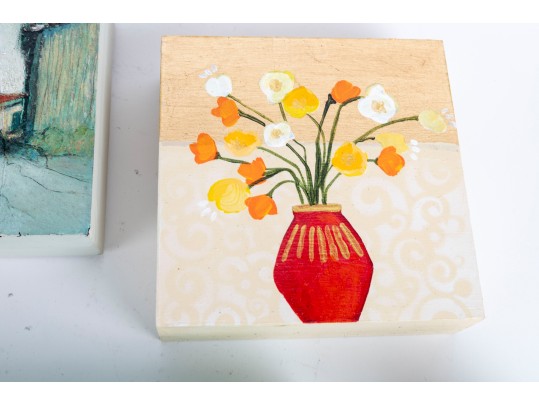 Collection Of Small Paintings On Board And Canvas