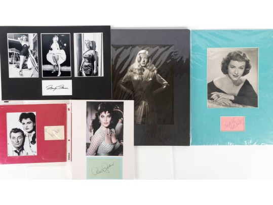 Photographs With Autographs Incl. Marilyn Monroe, Ursula Thiess, Ava Gardner, And More