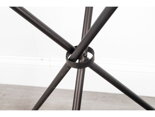 Chic Three Arrow Glass Top Accent Table