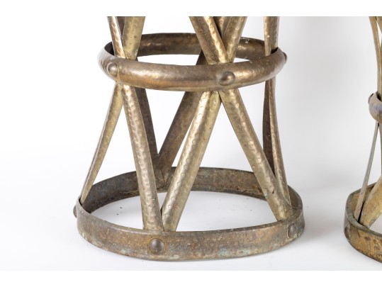 Brass Drum Side Tables