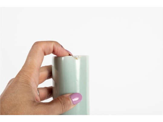 Vintage Chinese Celadon Glaze Porcelain Vase -- Qianlong Mark