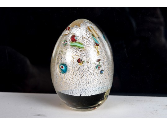 Fun Murano Art Glass Egg Paperweight