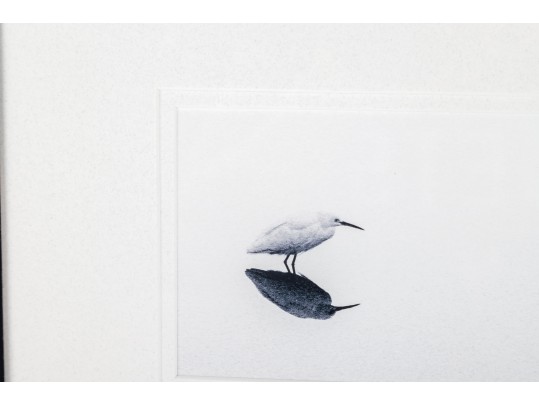 K. Kelly Pencil-Signed Print Of A Snowy Egret