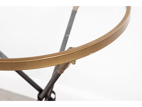 Chic Three Arrow Glass Top Accent Table