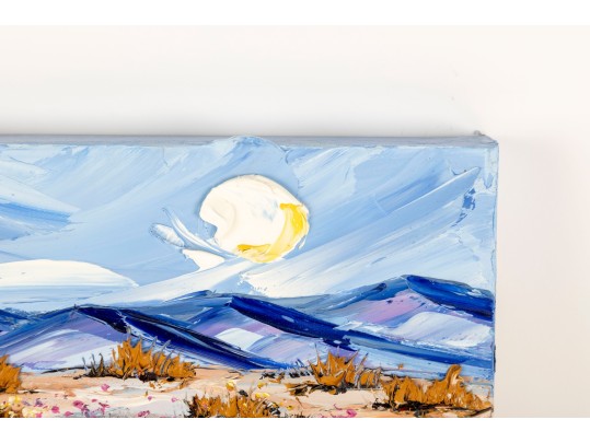 Colorful Desert Wildflowers Palette Knife Oil Painting