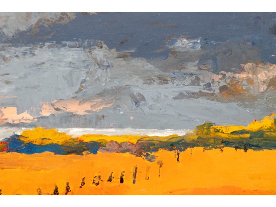 Collection Of Four Small Abstract Painted Landscapes, Some Signed