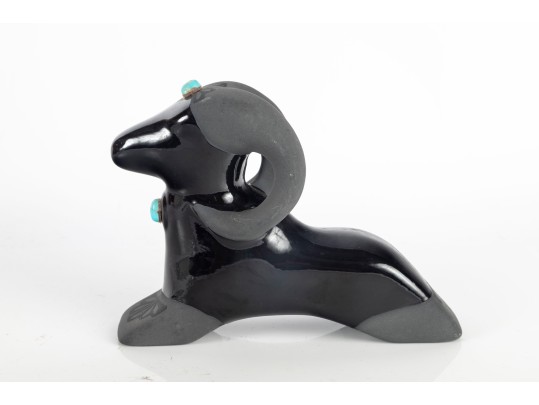 Lawrence Vargas Blackware Pottery – Sandia Ram