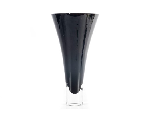 Tapered Smokey Art Glass Vase