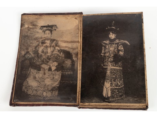 Antique Chinese Leporello Of The Imperial Household, Cixi And Puyi