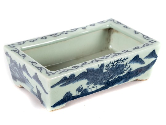 Small Chinese Qing Porcelain Blue & White Planter