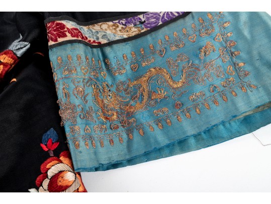 Antique Chinese Embroidered Silk Robe