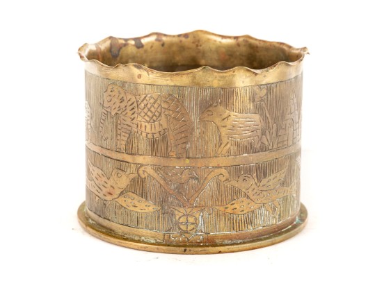 Brass Shell Case Engraved Trench Art