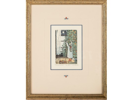 Jan Hunt “At Last” Hand-Colored Framed Lithograph