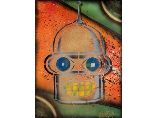 MR. COTY Rattlecan Art On Canvas — Bender (Futurama)