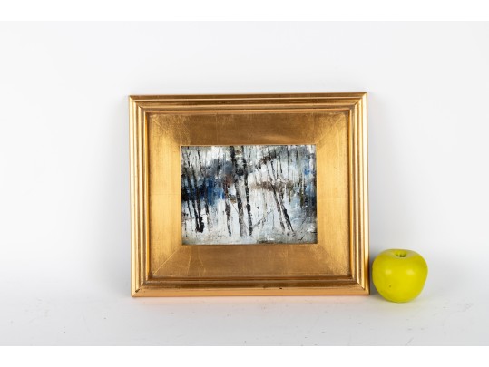 Small Oil On Board Woodlands Painting -- Unsigned