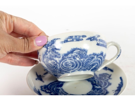 Blue And White Porcelain Teacup And Saucer