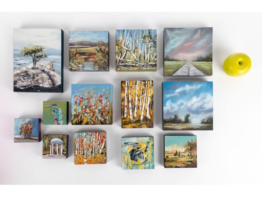 Leitner Studios Miniature Oil On Board Paintings