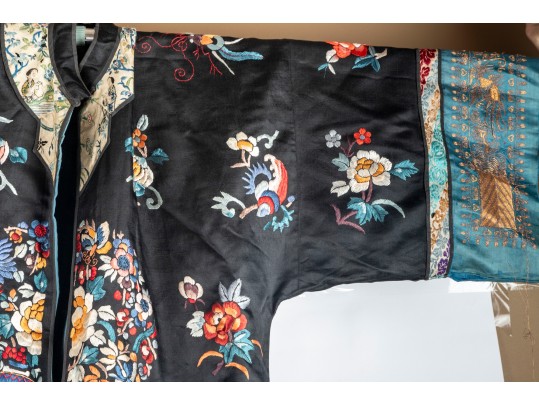 Antique Chinese Embroidered Silk Robe