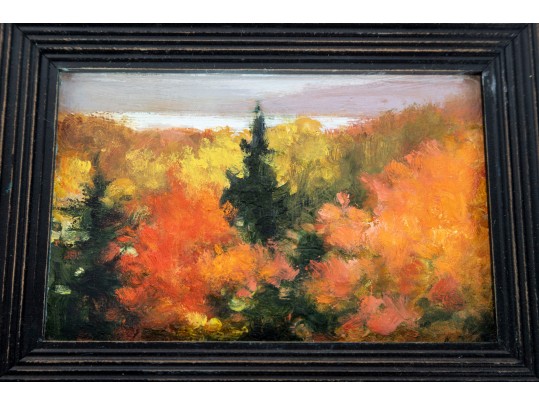 Collection Of Four Small Abstract Painted Landscapes, Some Signed