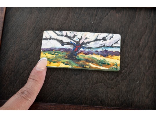 Collection Of Four Small Abstract Painted Landscapes, Some Signed