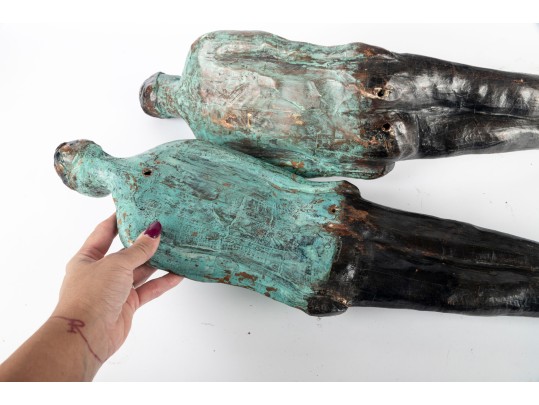 Duo Of Painted Swimmer Figures