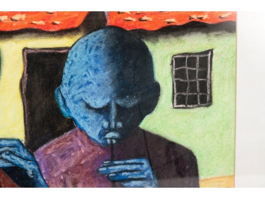 Pat Sithole (South African, B. 1970) Pastel On Paper, Three Musicians, 2007