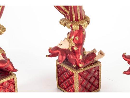 Trio Of Handstanding Acrobat Figurines