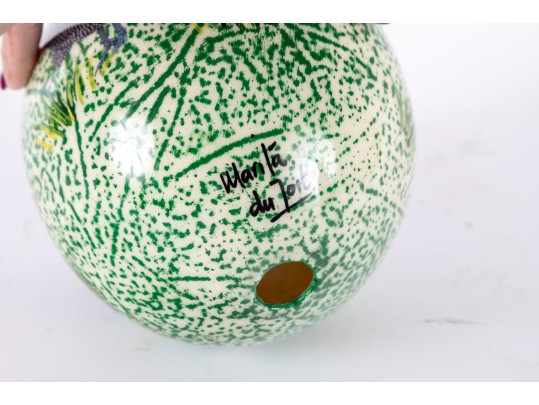 Decoupage Ostrich Egg With Guinea Fowl Motif