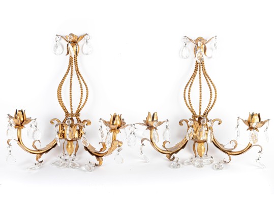 Pair Of Hollywood Regency Wall Sconces