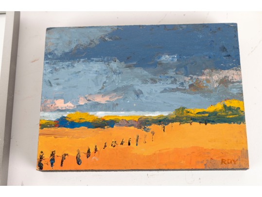 Collection Of Four Small Abstract Painted Landscapes, Some Signed