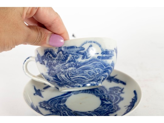 Blue And White Porcelain Teacup And Saucer