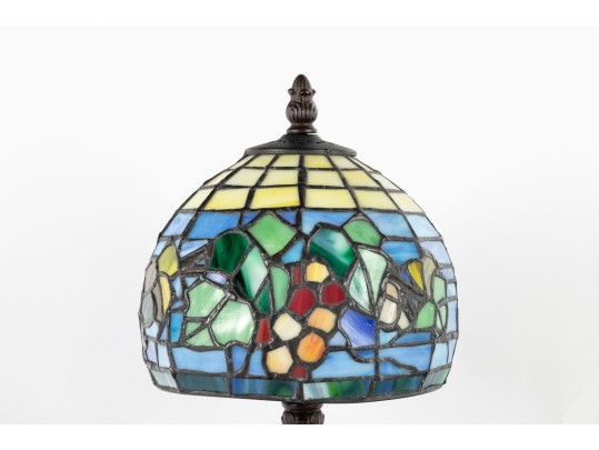 Small Stained Glass Tiffany-Style Table Lamp
