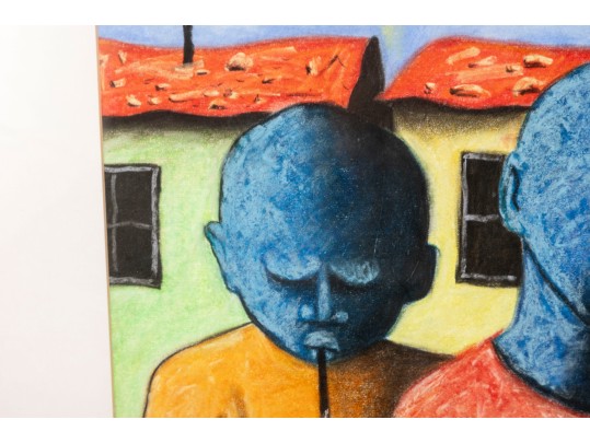 Pat Sithole (South African, B. 1970) Pastel On Paper, Three Musicians, 2007