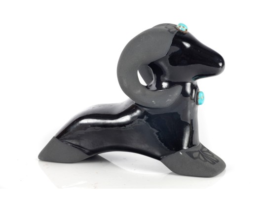 Lawrence Vargas Blackware Pottery – Sandia Ram