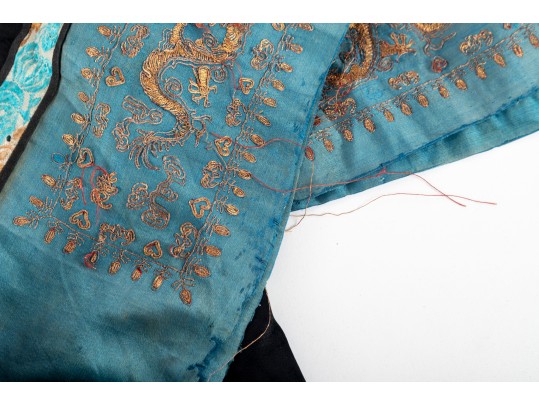 Antique Chinese Embroidered Silk Robe