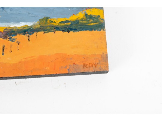 Collection Of Four Small Abstract Painted Landscapes, Some Signed