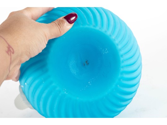 Vintage Blue Satin Cased Glass Pitcher