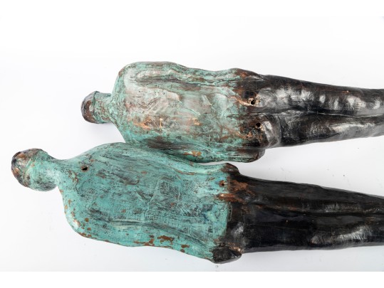 Duo Of Painted Swimmer Figures