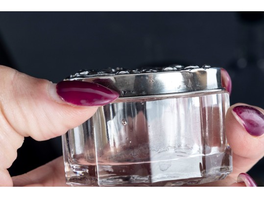 Antique Table Decor Including Silver Lids