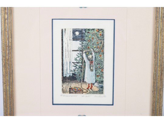 Jan Hunt “At Last” Hand-Colored Framed Lithograph