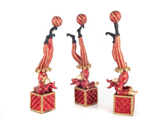 Trio Of Handstanding Acrobat Figurines