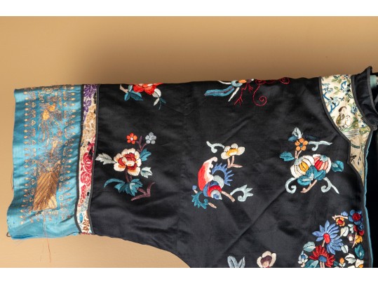 Antique Chinese Embroidered Silk Robe