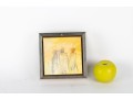 Mary B. Harrington (American, 20th C.) Mixed Media On Board, Three Figures In Yellow