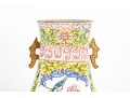 Chinese Cantonese Enameled Brass Vase