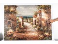 Oil On Canvas Tuscan Village Painting — Signed