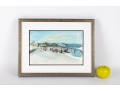 Framed Watercolor Beachside Landscape -- Signed