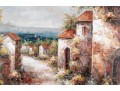 Oil On Canvas Tuscan Village Painting — Signed