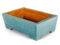Vintage Turquoise Blue Crackle Glaze Earthenware Planter