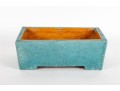Vintage Turquoise Blue Crackle Glaze Earthenware Planter