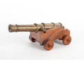 Vintage Brass And Wood Cannon Model